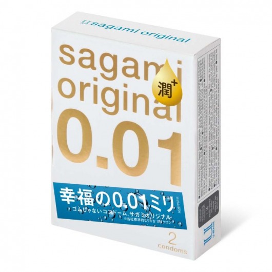 Увлажнённые презервативы Sagami Original 0.01 Extra Lub - 2 шт. - Sagami - купить с доставкой в Грозном