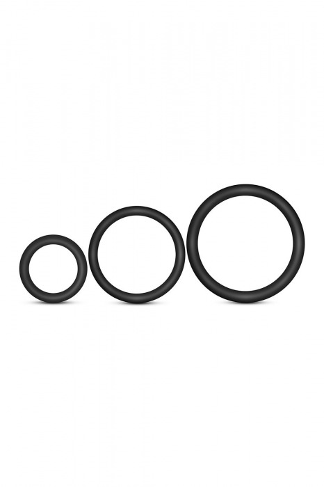 Набор из 3 черных эрекционных колец Cock Ring Set - Blush Novelties - в Грозном купить с доставкой