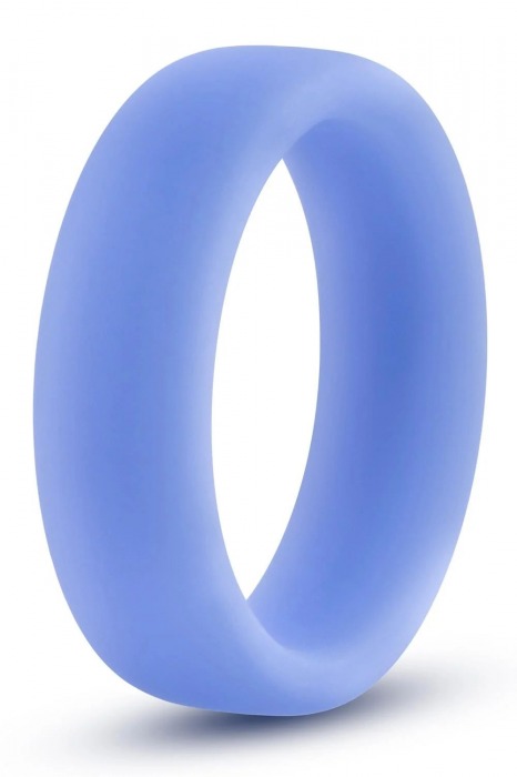 Голубое люминесцентное кольцо Silicone Glo Cock Ring - Blush Novelties - в Грозном купить с доставкой