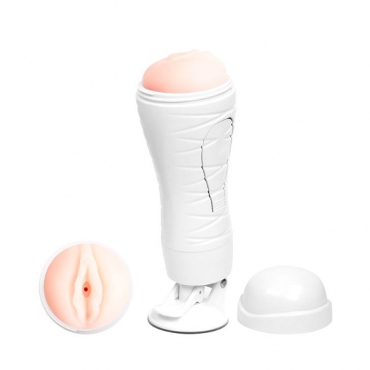 Мастурбатор-вагина Flora White с присоской и 12 режимами вибрации - Baile - в Грозном купить с доставкой