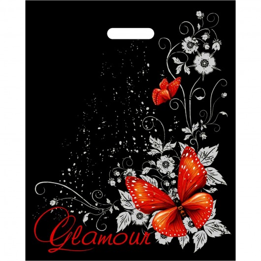 Черный пакет Glamour с вырубной ручкой (38х47 см) - Сима-Ленд - купить с доставкой в Грозном