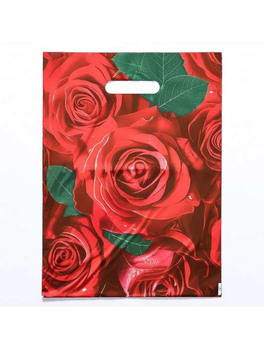 Пакет с цветочным принтом и вырубной ручкой (30х40 см) - Сима-Ленд - купить с доставкой в Грозном