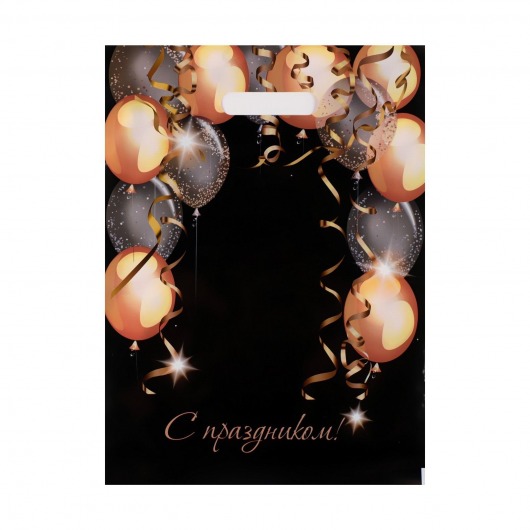 Пакет с вырубной ручкой и принтом в виде шариков (30х40 см) - Сима-Ленд - купить с доставкой в Грозном