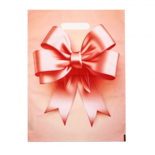 Пакет с принтом в виде банта с вырубной ручкой (30х40 см) - Сима-Ленд - купить с доставкой в Грозном