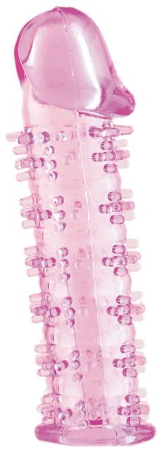 Розовая насадка на пенис с шипами - 12,5 см. - A-toys - в Грозном купить с доставкой