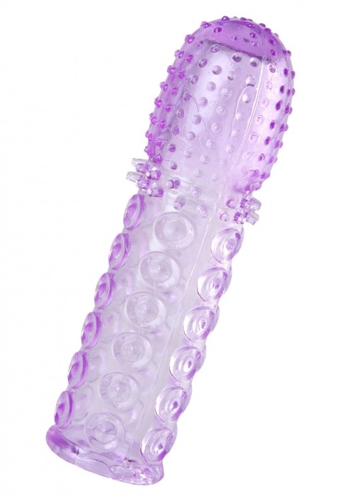 Фиолетовая рельефная насадка на пенис - 13,5 см. - A-toys - в Грозном купить с доставкой