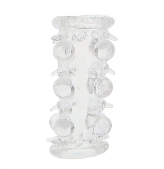Прозрачная насадка на пенис с шипами и бугорками JELLY JOY LUST CLUSTER CLEAR - Dream Toys - в Грозном купить с доставкой
