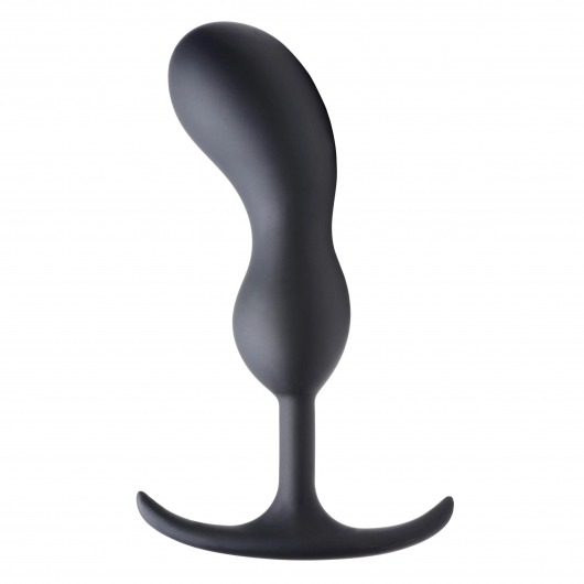 Черный массажер простаты с утяжелителями Premium Silicone Weighted Prostate Plug Large - 18,8 см. - XR Brands - в Грозном купить с доставкой