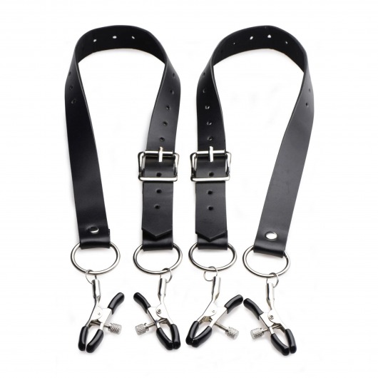 Ремни с зажимами для половых губ Spread Labia Spreader Straps with Clamps - XR Brands - купить с доставкой в Грозном