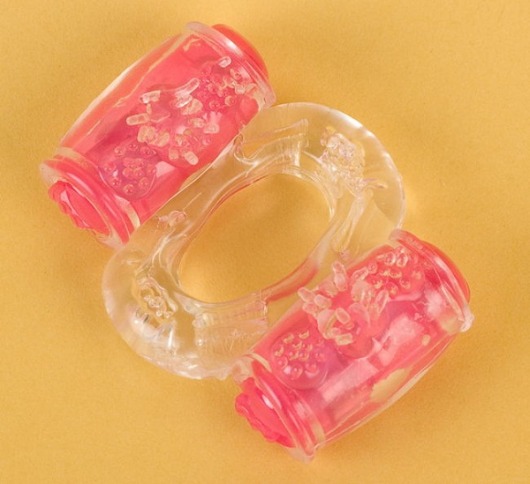 Прозрачное виброкольцо с двумя вибропульками - Toyfa Basic - в Грозном купить с доставкой