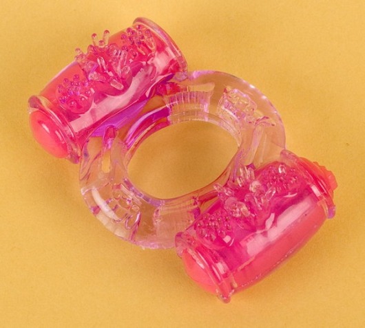 Фиолетовое виброкольцо с двумя вибропульками - Toyfa Basic - в Грозном купить с доставкой