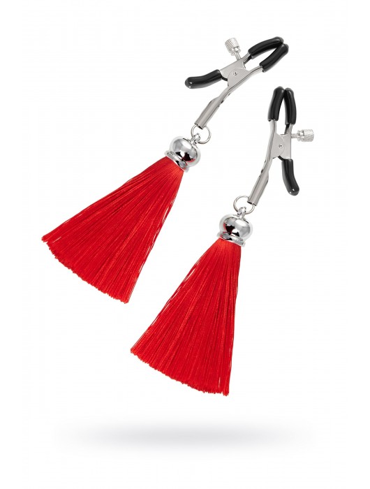 Зажимы на соски «Прищепки» с красными кисточками из шелка - Pecado - купить с доставкой в Грозном