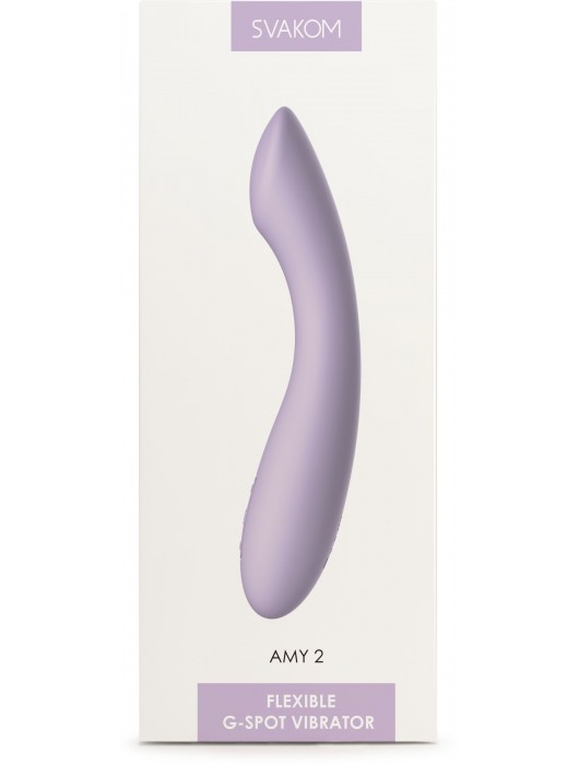 Сиреневый изогнутый вибратор Amy 2 - 17,4 см. - Svakom