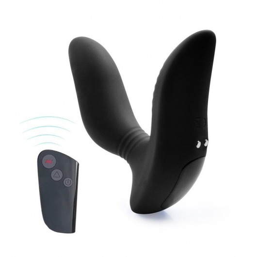 Черный вибромассажер простаты 3,5’’ Remote Control Curve P-spot Massager - 12 см. - Erokay - в Грозном купить с доставкой