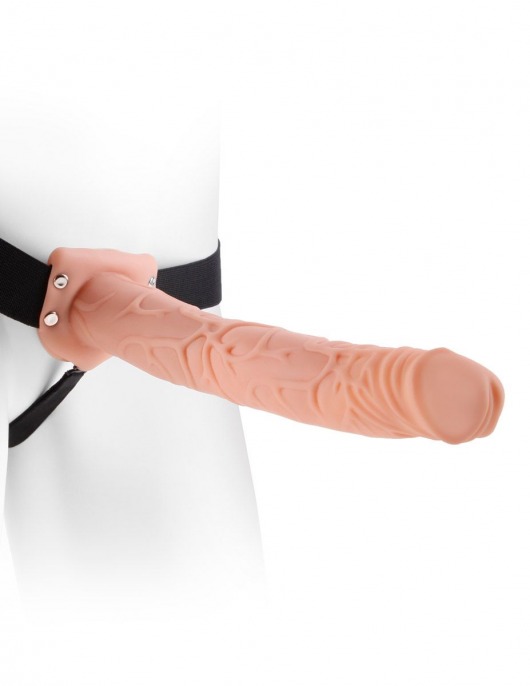 Фаллопротез телесного цвета Hollow Strap-On - 29 см. - Pipedream - купить с доставкой в Грозном