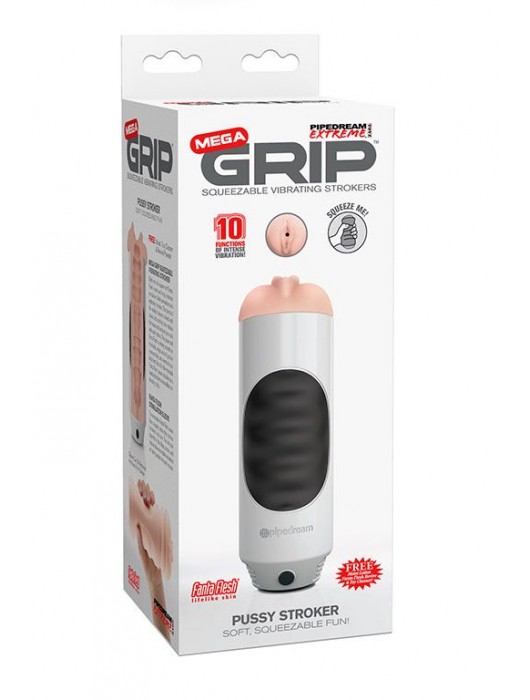 Мастурбатор-вагина Extreme Toyz Mega Grip Vibrating Stroker Mouth - Pipedream - в Грозном купить с доставкой