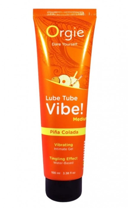 Гель с эффектом вибрации Lube Tube Vibe Medium Pina Colada - 100 мл. - ORGIE - купить с доставкой в Грозном