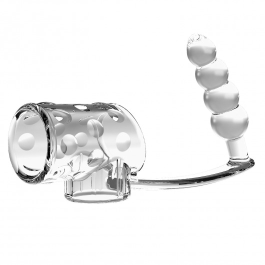 Прозрачная насадка на пенис и мошонку с анальным стимулятором Rilley - Baile - в Грозном купить с доставкой