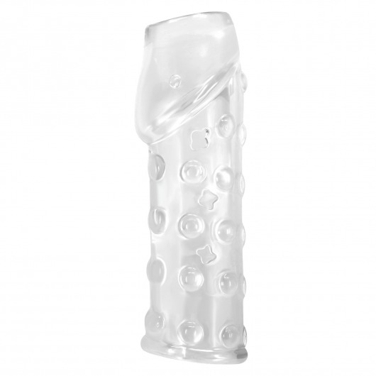 Прозрачная открытая насадка на пенис с бугорками - 19,8 см. - Baile - в Грозном купить с доставкой