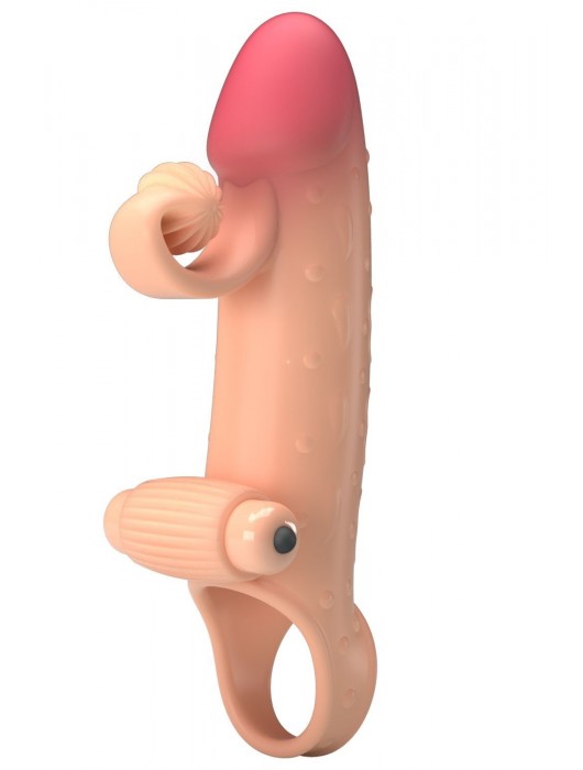 Телесная вибронасадка на пенис с подхватом мошонки - 20 см. - Baile - в Грозном купить с доставкой