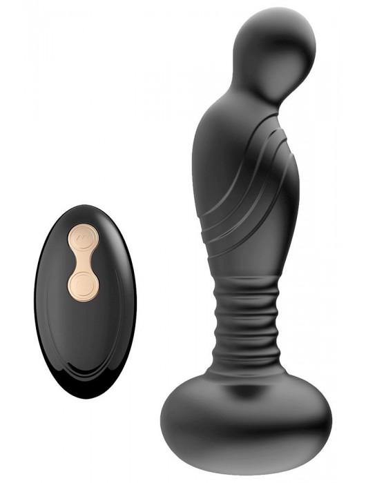 Черный массажер простаты с вибрацей и возвратно-поступательными движениями - Boys of Toys - в Грозном купить с доставкой
