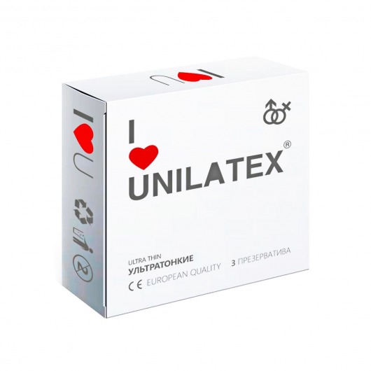 Ультратонкие презервативы Unilatex Ultra Thin - 3 шт. - Unilatex - купить с доставкой в Грозном