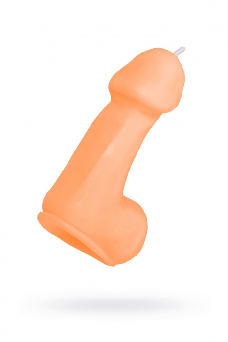 Оранжевая свеча в форме пениса - 47 гр. - Pecado - купить с доставкой в Грозном