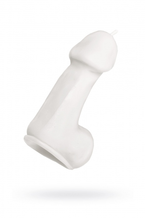 Белая свеча в форме пениса - 47 гр. - Pecado - купить с доставкой в Грозном