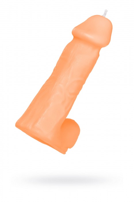 Оранжевая сувенирная свеча «Пенис» - Pecado - купить с доставкой в Грозном