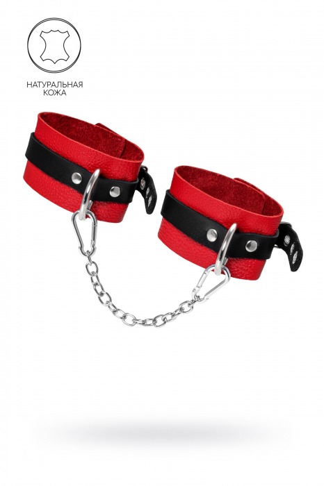 Красно-черные мягкие оковы с одним ремешком и люверсами - Pecado - купить с доставкой в Грозном