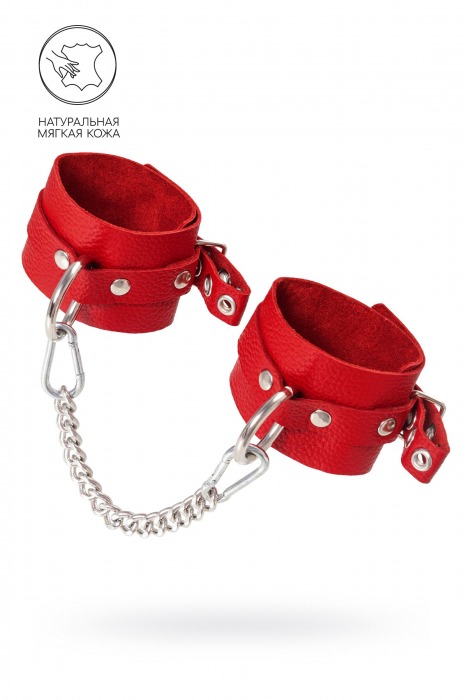 Красные мягкие кожаные оковы с люверсами - Pecado - купить с доставкой в Грозном