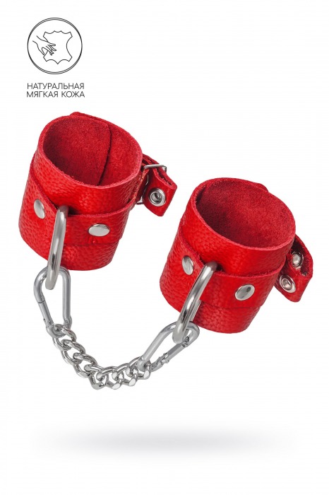 Красные мягкие кожаные наручники с люверсами - Pecado - купить с доставкой в Грозном