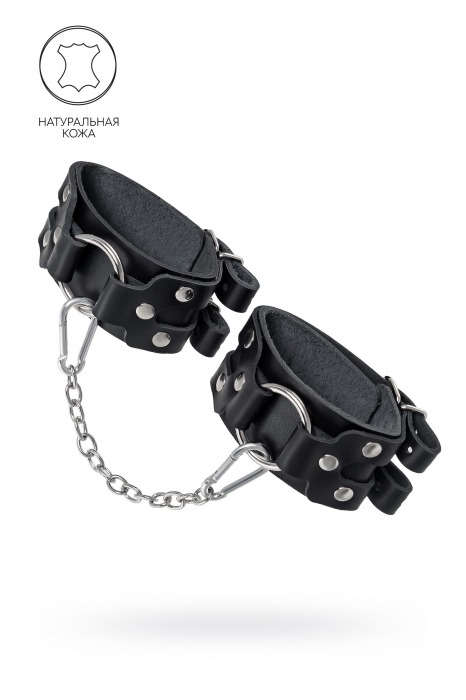 Черные кожаные оковы с двумя ремешками - Pecado - купить с доставкой в Грозном