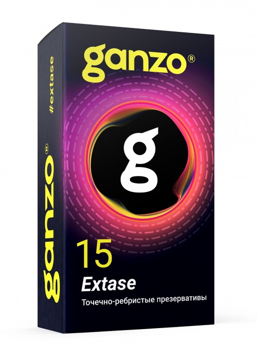 Презервативы анатомической формы с точечной и ребристой структурой Ganzo Extase - 15 шт. - Ganzo - купить с доставкой в Грозном