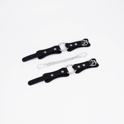 Черные кожаные наручники с кольцом - Crazy Handmade - купить с доставкой в Грозном