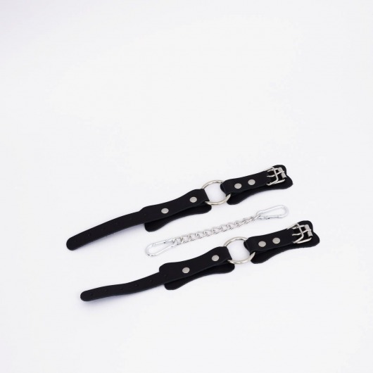 Черные кожаные оковы с кольцом - Crazy Handmade - купить с доставкой в Грозном