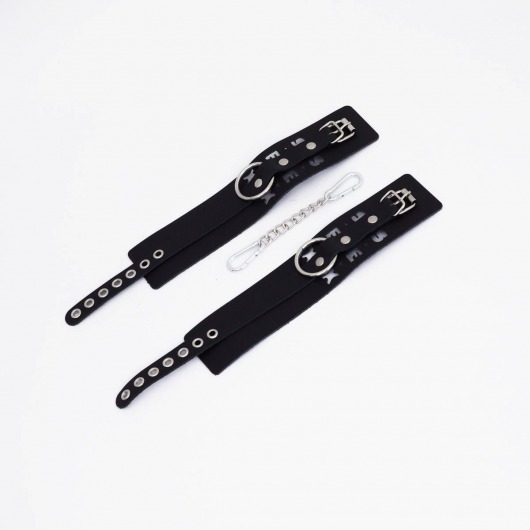 Черные кожаные оковы Sex - Crazy Handmade - купить с доставкой в Грозном