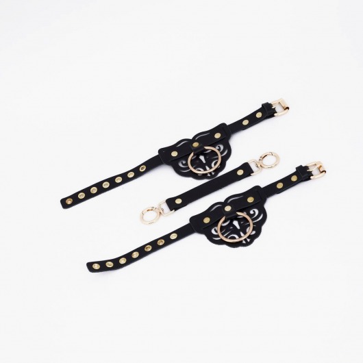 Черные оковы с золотистой фурнитурой - Crazy Handmade - купить с доставкой в Грозном