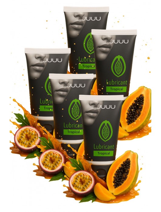 Набор из 5 съедобных лубрикантов JUJU со вкусом тропических фруктов - JuJu - купить с доставкой в Грозном