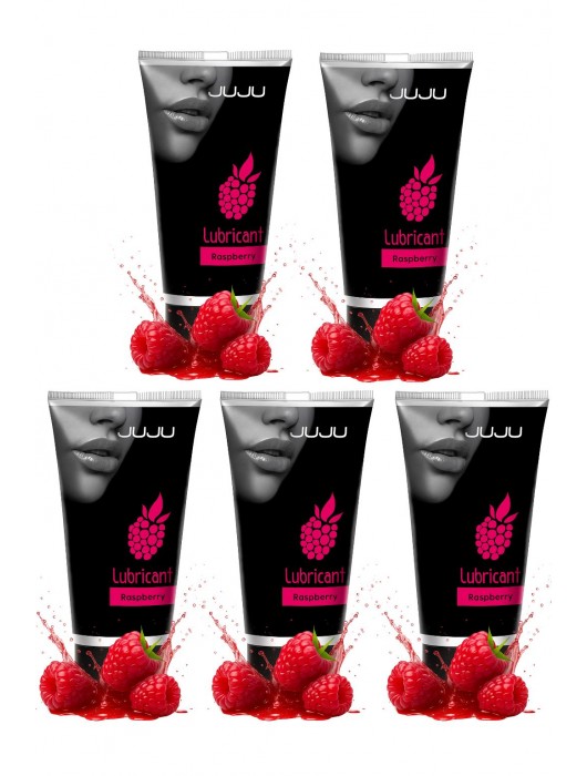 Набор из 5 съедобных лубрикантов JUJU со вкусом малины - JuJu - купить с доставкой в Грозном