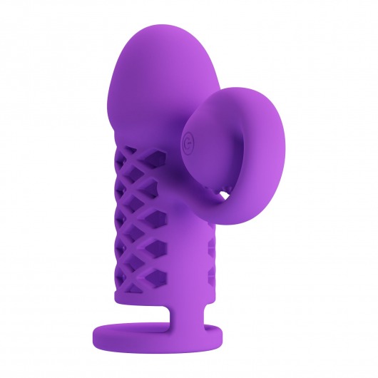 Фиолетовая вибронасадка с клиторальным отростком Harden - Baile - в Грозном купить с доставкой