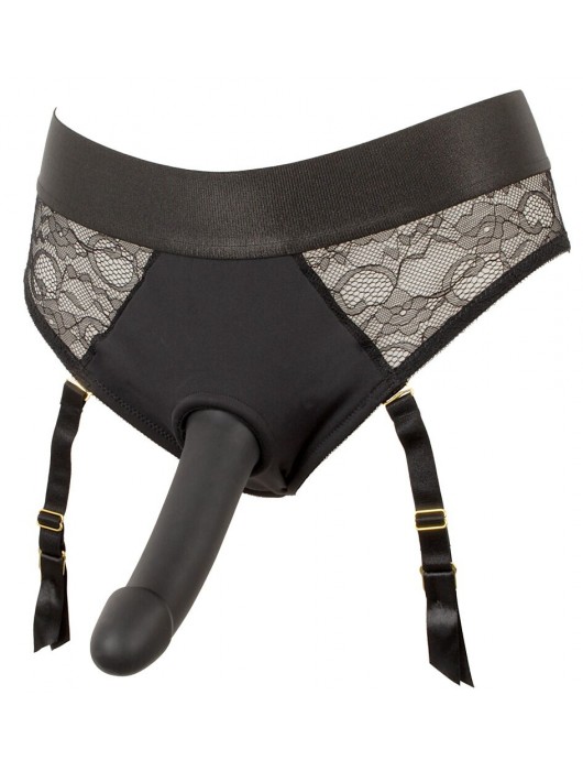 Черный женский страпон Strap-on Set: трусики и насадка - Orion - купить с доставкой в Грозном