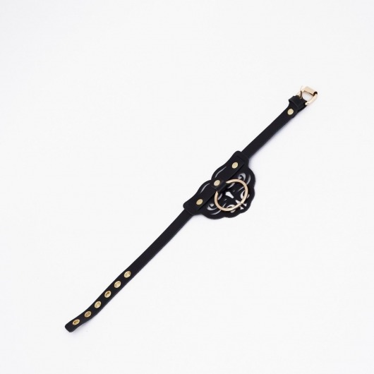 Черный чокер с клепками и золотистой фурнитурой - Crazy Handmade - купить с доставкой в Грозном