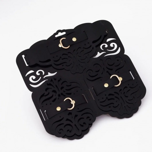 Фигурный набор для БДСМ-игр с узорами и золотистой фурнитурой - Crazy Handmade - купить с доставкой в Грозном