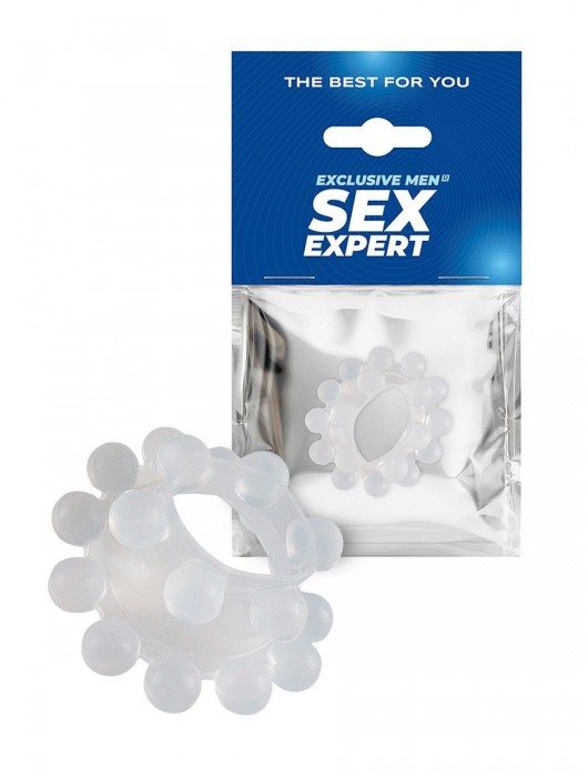 Эластичное эрекционное кольцо с двумя рядами шариков - Sex Expert - в Грозном купить с доставкой