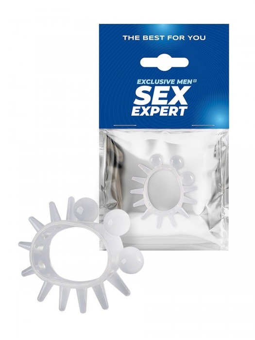 Эластичное эрекционное кольцо с шариками и лучами - Sex Expert - в Грозном купить с доставкой