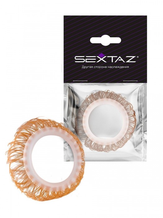 Эрекционное кольцо с бежевыми «ресничками» - Sextaz - в Грозном купить с доставкой