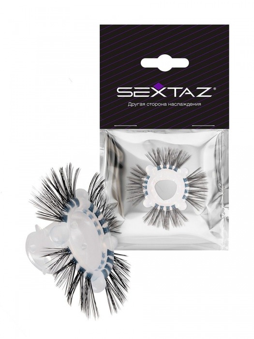 Эластичное эрекционное кольцо с черными «ресничками» - Sextaz - в Грозном купить с доставкой