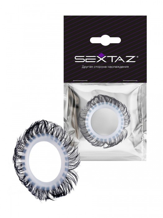 Эластичное эрекционное колечко с черными «ресничками» - Sextaz - в Грозном купить с доставкой