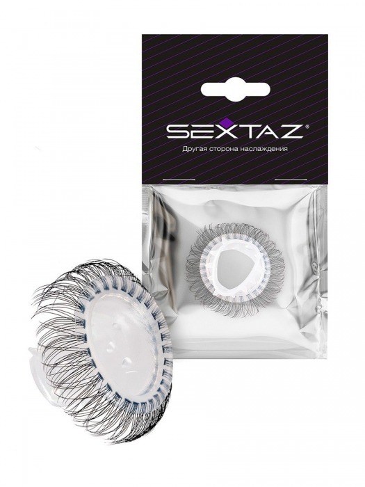 Эластичное эрекционное кольцо с длинными черными «ресничками» - Sextaz - в Грозном купить с доставкой